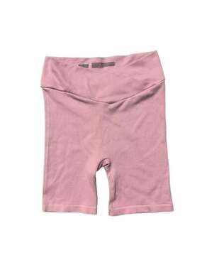 Weekend Academy Pink Seamless Ribbed Cross Waist Biker Shorts Size L (10-12)